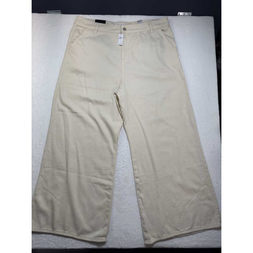 Banana Republic Jeans Womens 35 White Ultra High Rise Wide Leg Trouser Denim